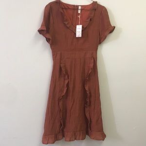 NWT Llove burnt orange dress size s